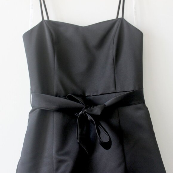 David's Bridal Black Bow Gathered Sleeveless Ballgown Party Formal Maxi Dress 12 - Picture 2 of 7